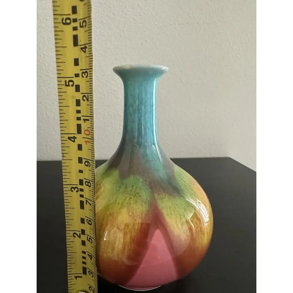 Vintage Norleans Japan Bud Vase Beautiful Glaze 5” Tall